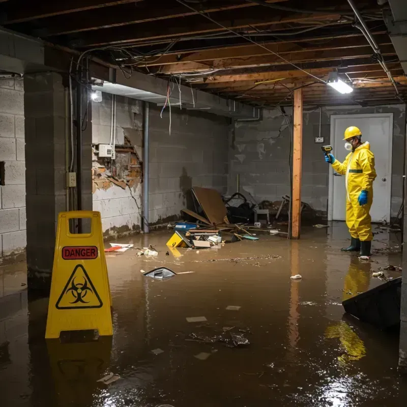 Flooded Basement Electrical Hazard in Lake Barcroft, VA Property