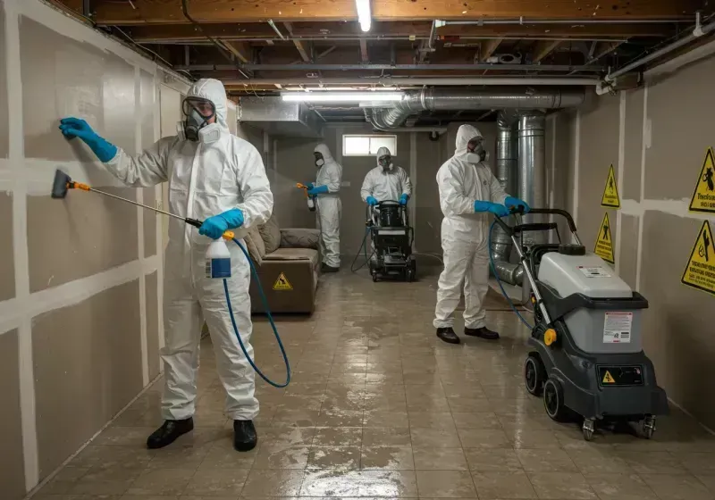 Basement Moisture Removal and Structural Drying process in Lake Barcroft, VA